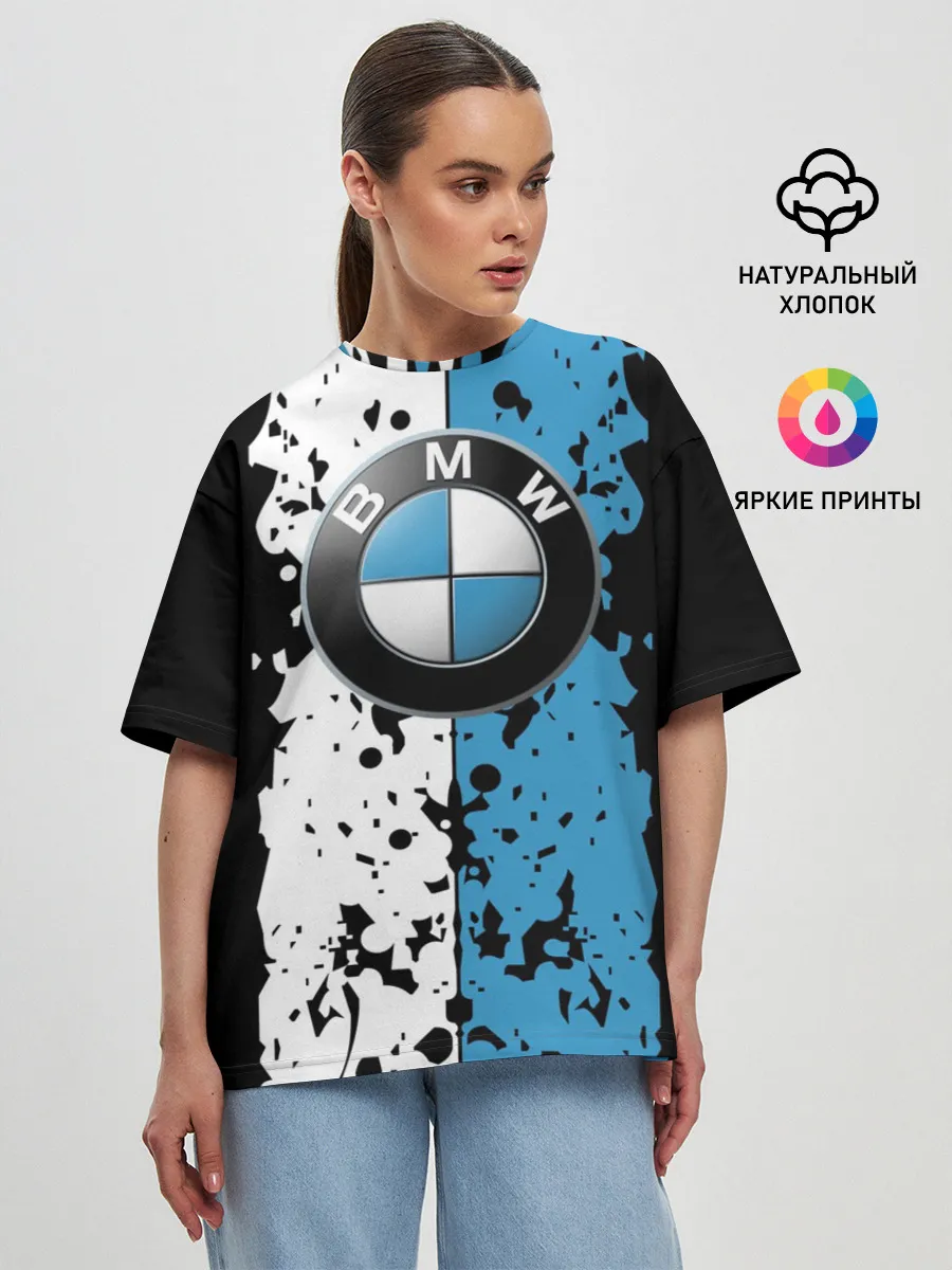 Женская футболка оверсайз / BMW sign