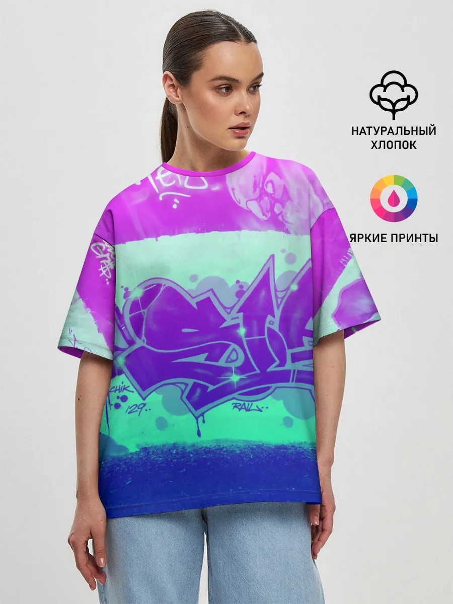 Женская футболка оверсайз / color neon collection