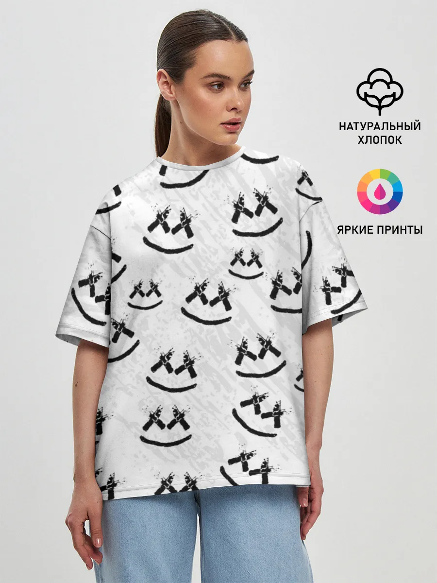 Женская футболка оверсайз / MARSHMELLO PATTERN