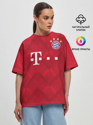 Женская футболка оверсайз / Bayern home 18-19