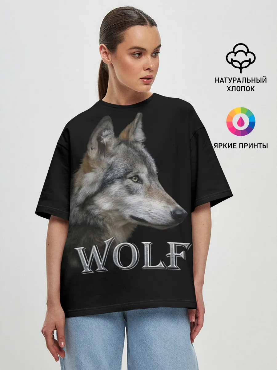 Женская футболка оверсайз / Wolf