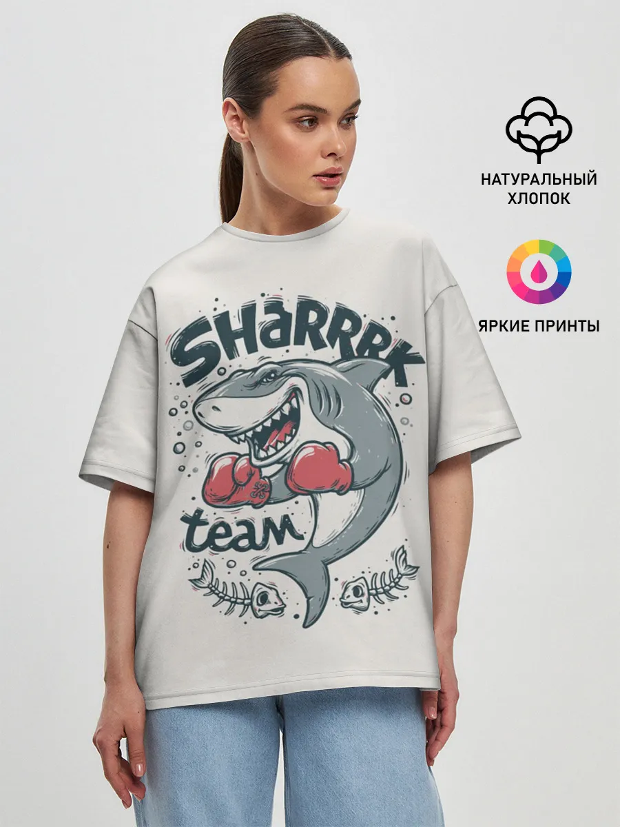 Женская футболка оверсайз / Shark