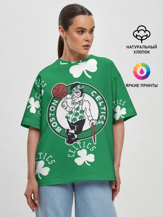 Женская футболка оверсайз / Boston celtics, nba