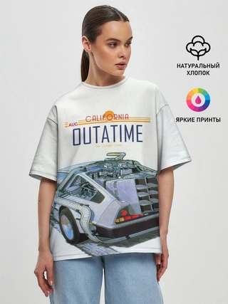 Женская футболка оверсайз / De Lorean Outatime