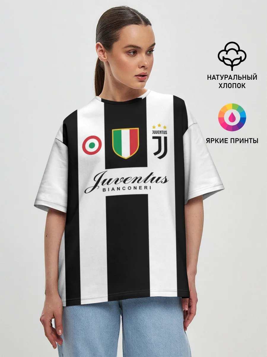 Женская футболка оверсайз / JUVENTUS BIANCONERI