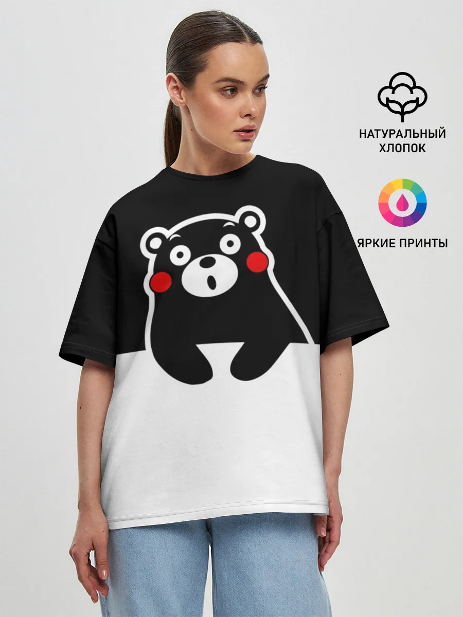 Женская футболка оверсайз / Kumamon повис