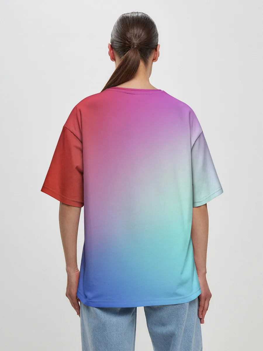 Женская футболка оверсайз / Colorful Gradient