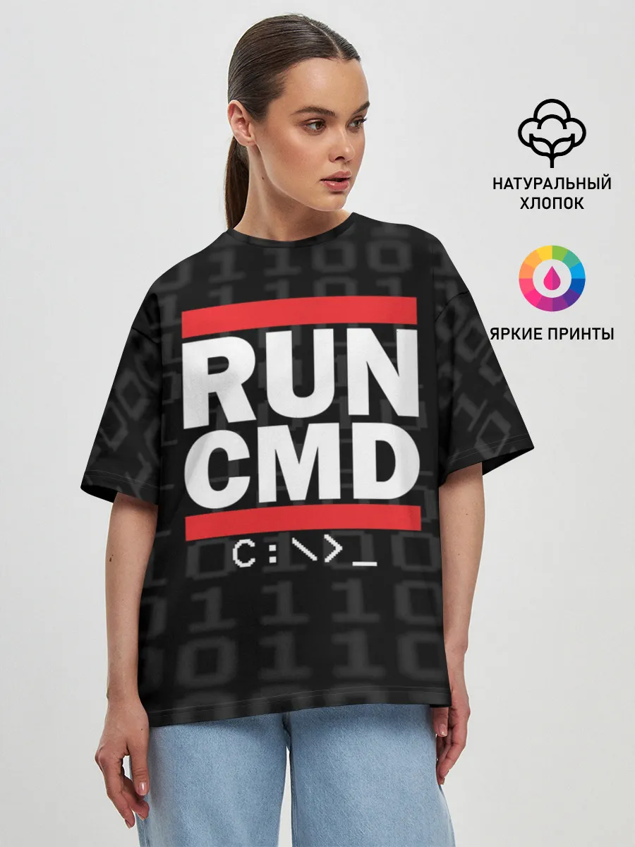 Женская футболка оверсайз / RUN CMD