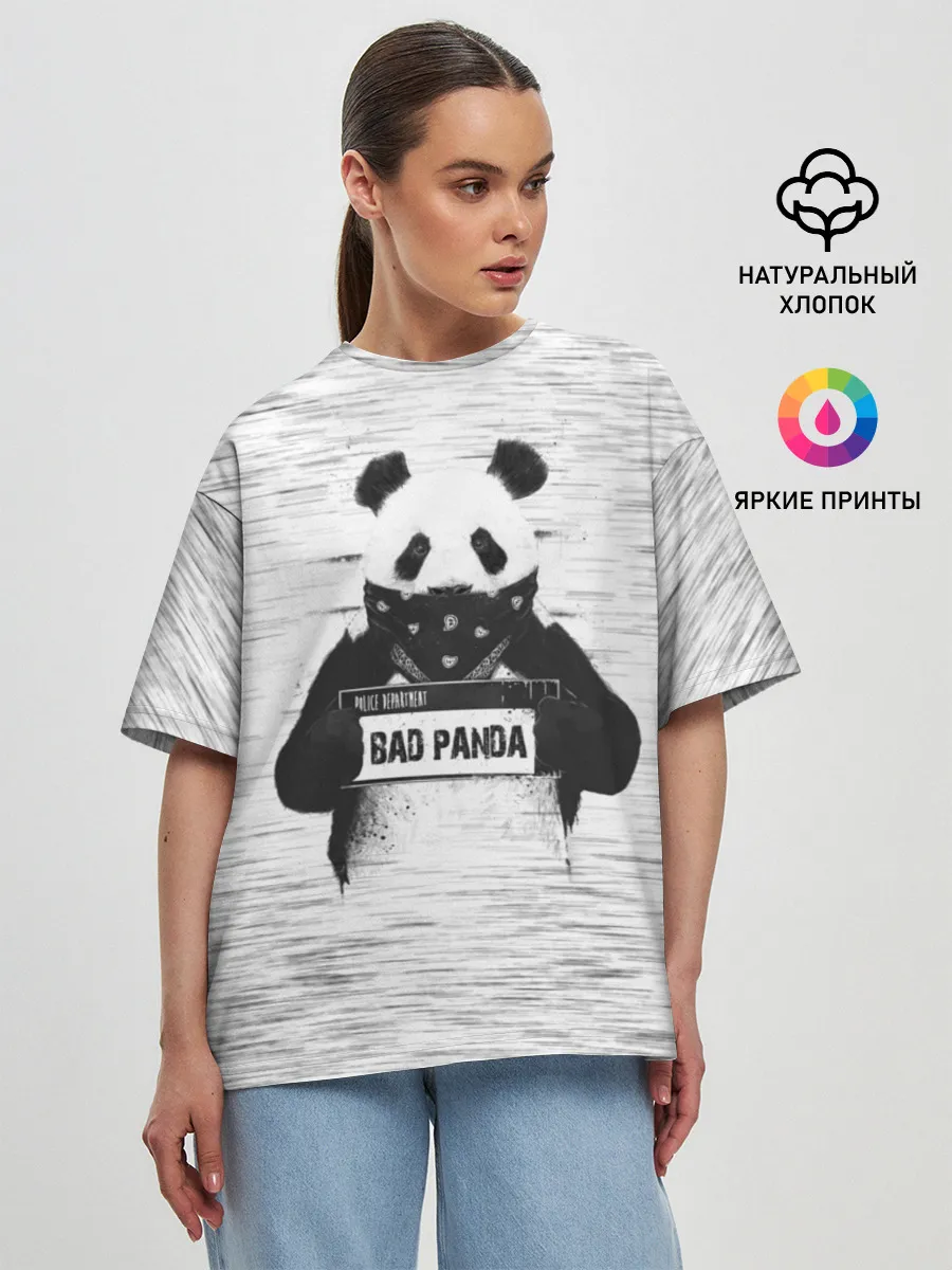 Женская футболка оверсайз / BAD PANDA