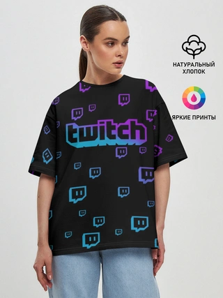 Женская футболка оверсайз / Twitch (gradient)