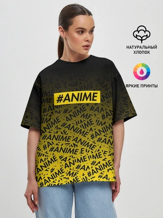 Женская футболка оверсайз / ANIME pattern