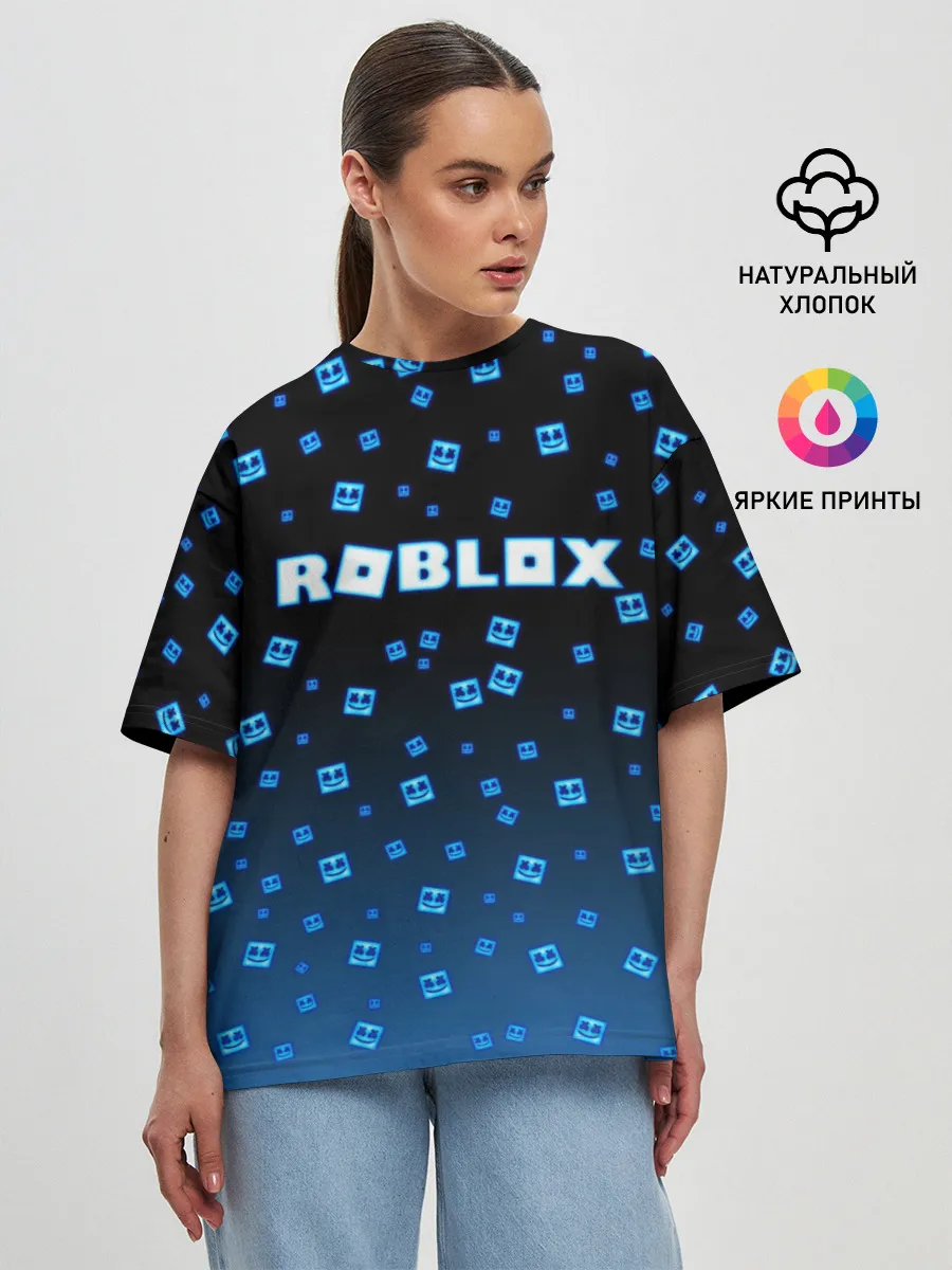 Женская футболка оверсайз / Roblox X Marshmello