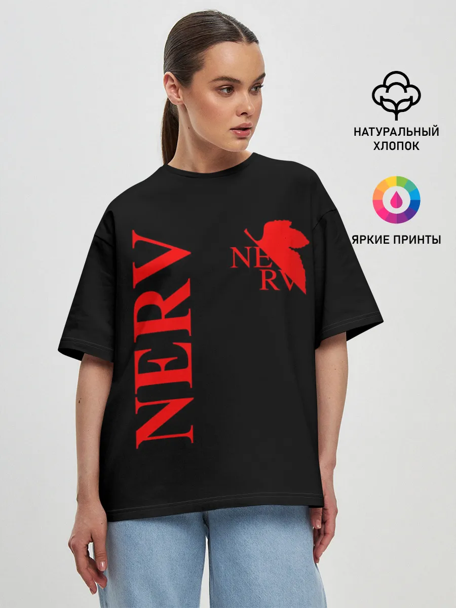 Женская футболка оверсайз / Nerv red