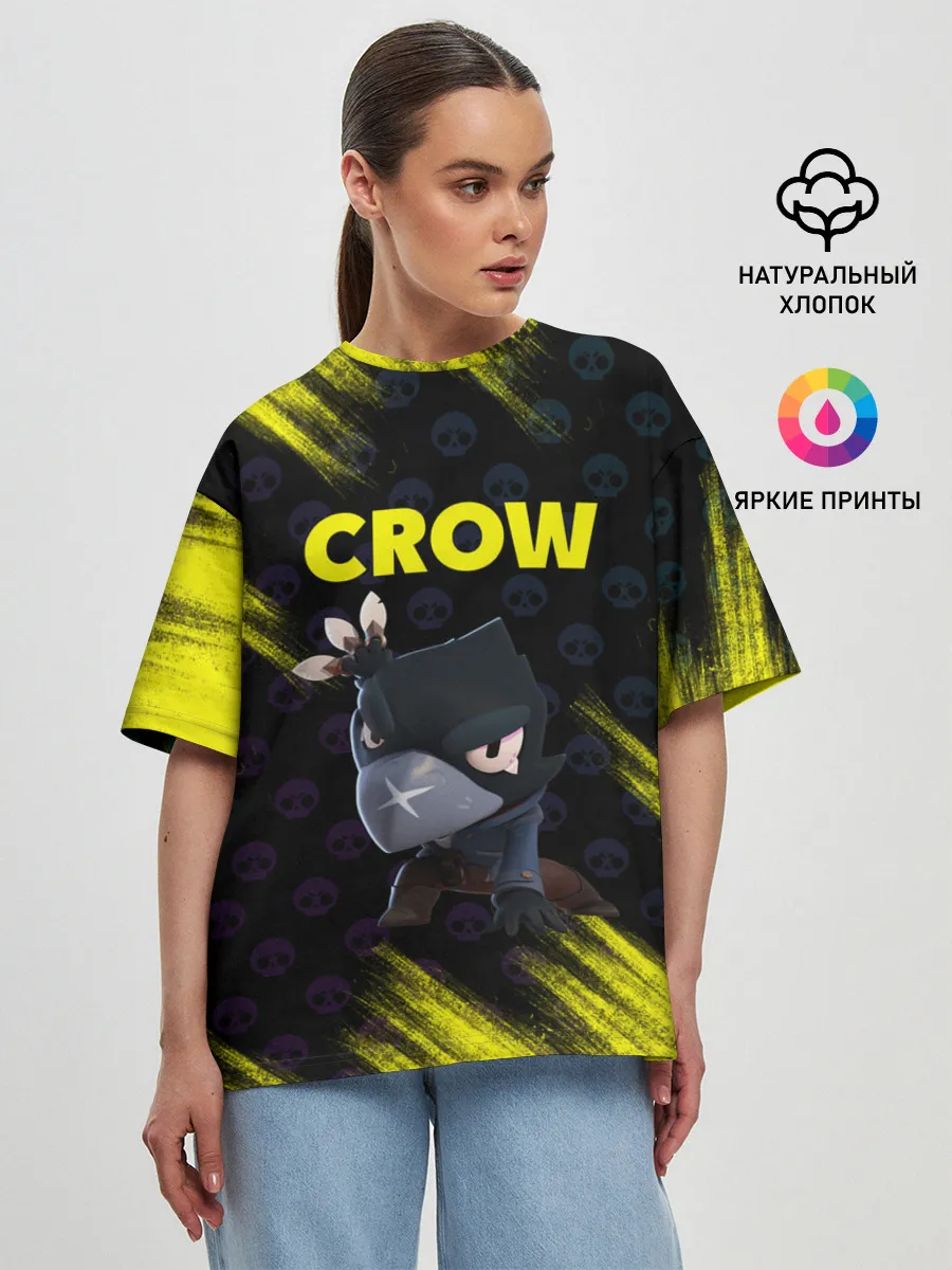 Женская футболка оверсайз / Brawl Stars CROW