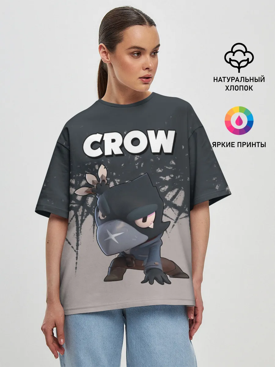 Женская футболка оверсайз / Brawl Stars Crow