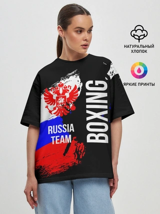 Женская футболка оверсайз / Boxing Russia Team