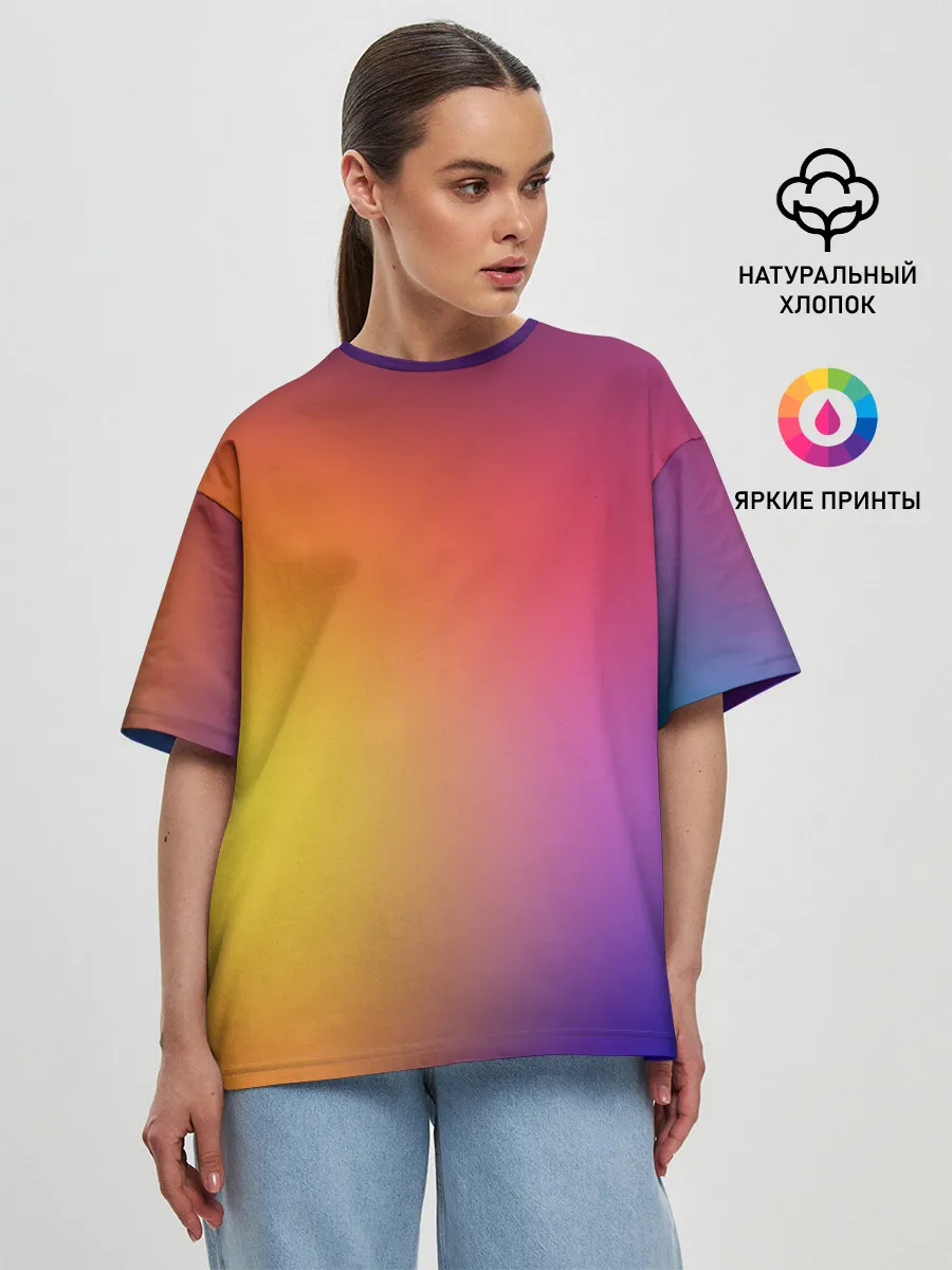 Женская футболка оверсайз / Abstract gradient colors