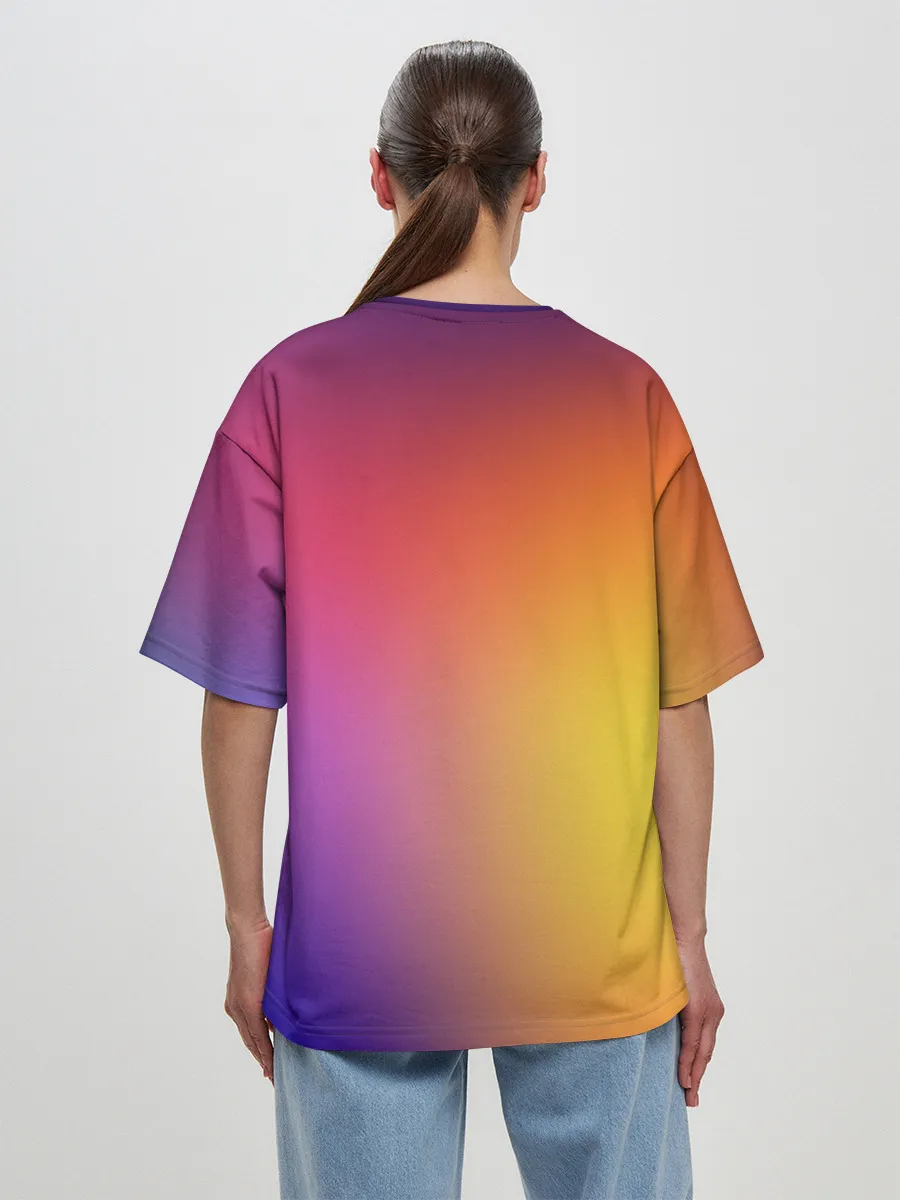 Женская футболка оверсайз / Abstract gradient colors