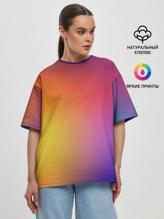 Женская футболка оверсайз / Abstract gradient colors