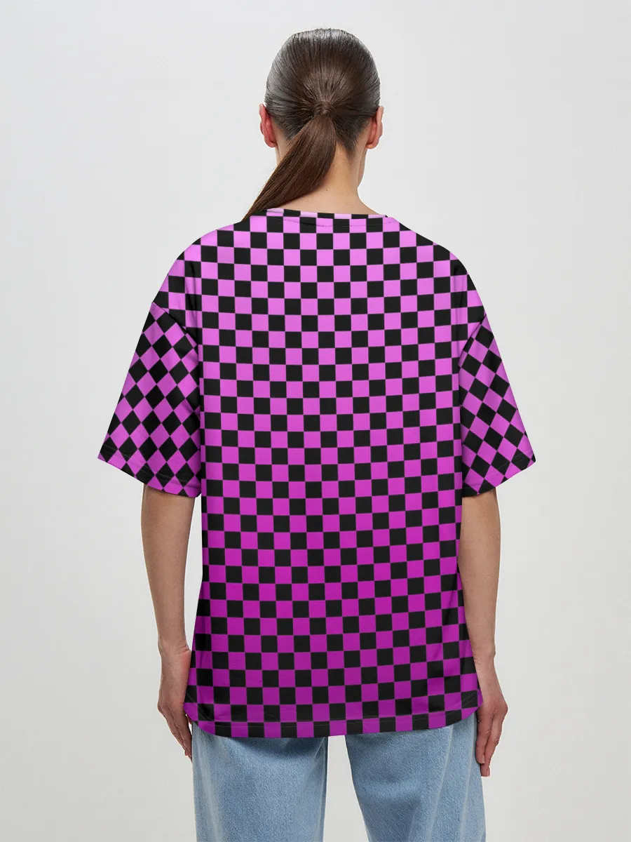 Женская футболка оверсайз / Checkerboard Color