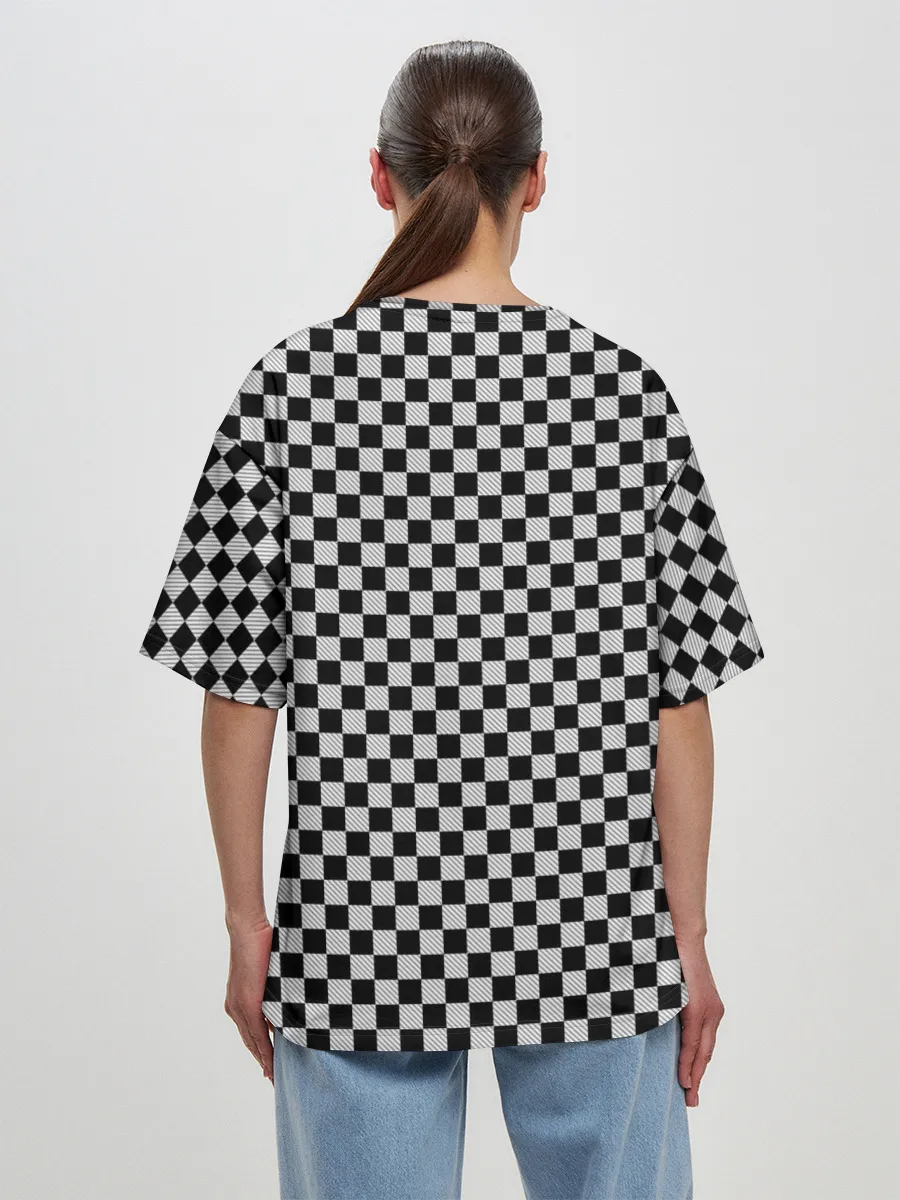 Женская футболка оверсайз / Checkerboard Color