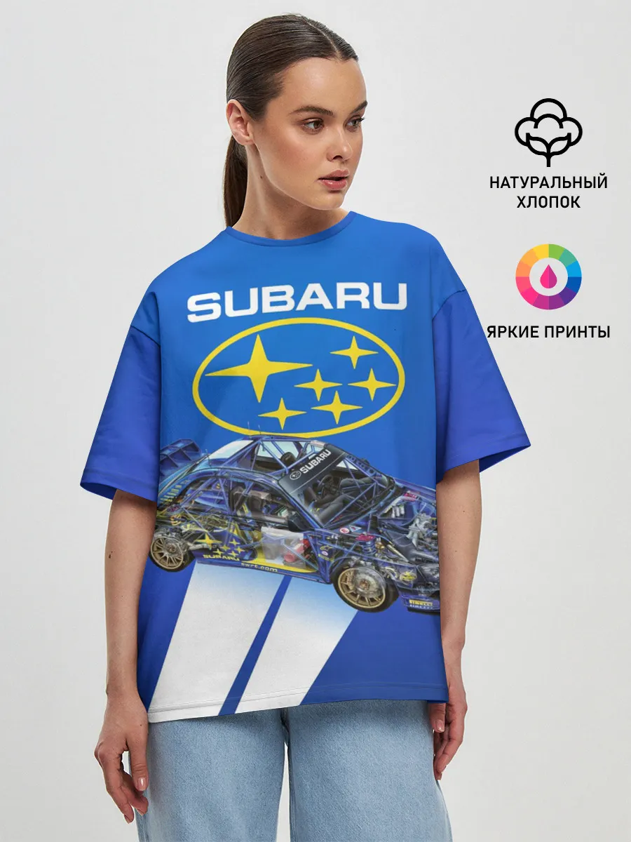 Женская футболка оверсайз / Subaru