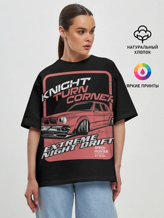 Женская футболка оверсайз / Extreme night drift