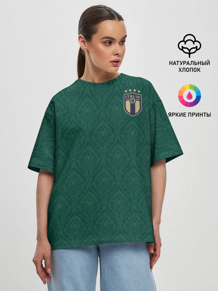 Женская футболка оверсайз / Italy home EURO 2020