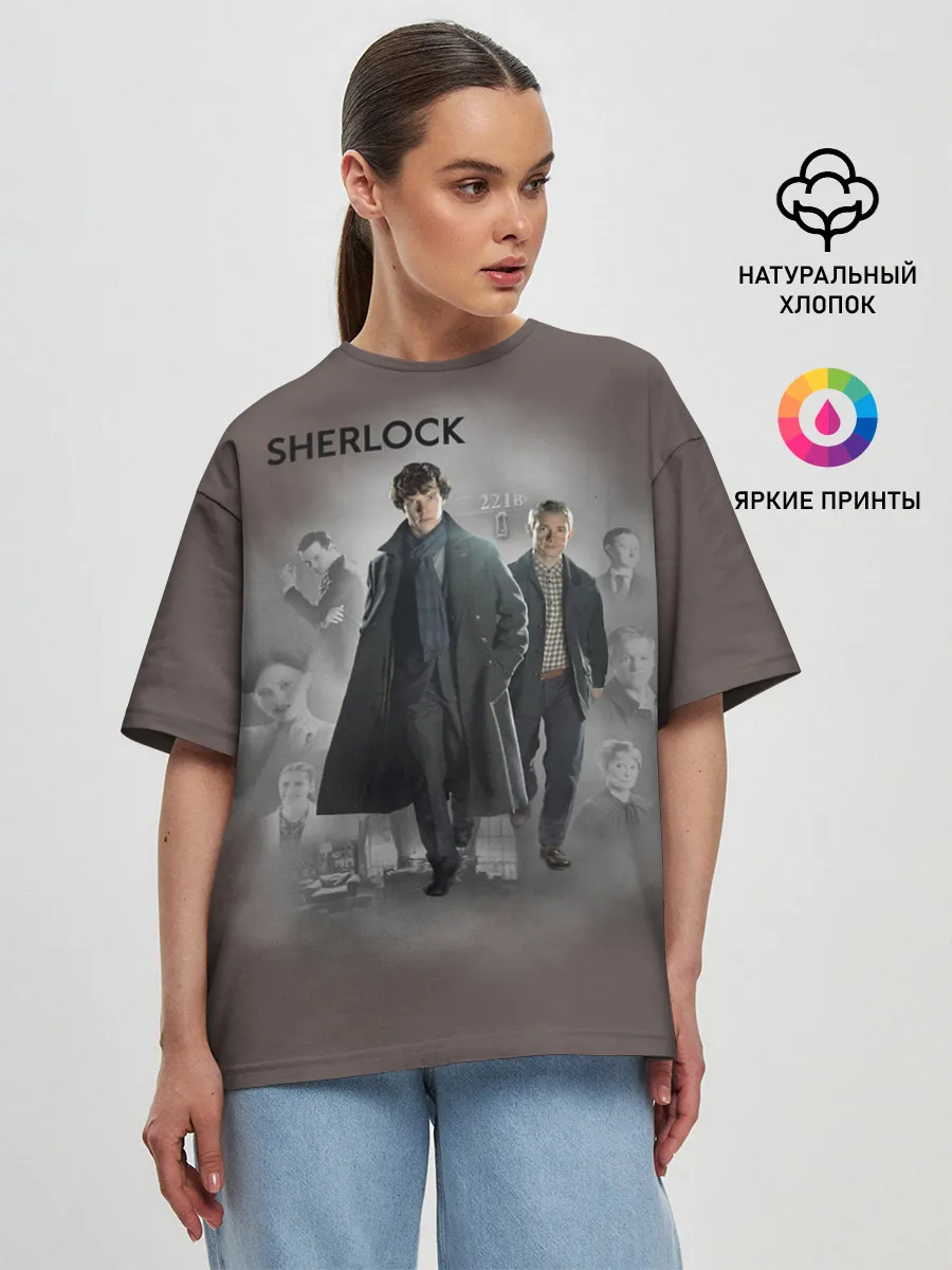 Женская футболка оверсайз / SHERLOCK | ШЕРЛОК