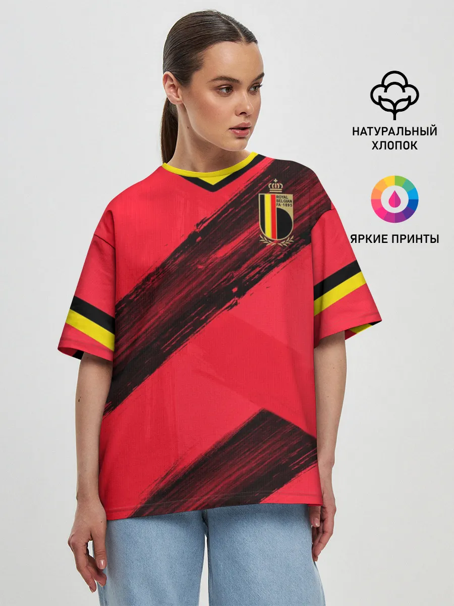 Женская футболка оверсайз / Belgium home EURO 2020