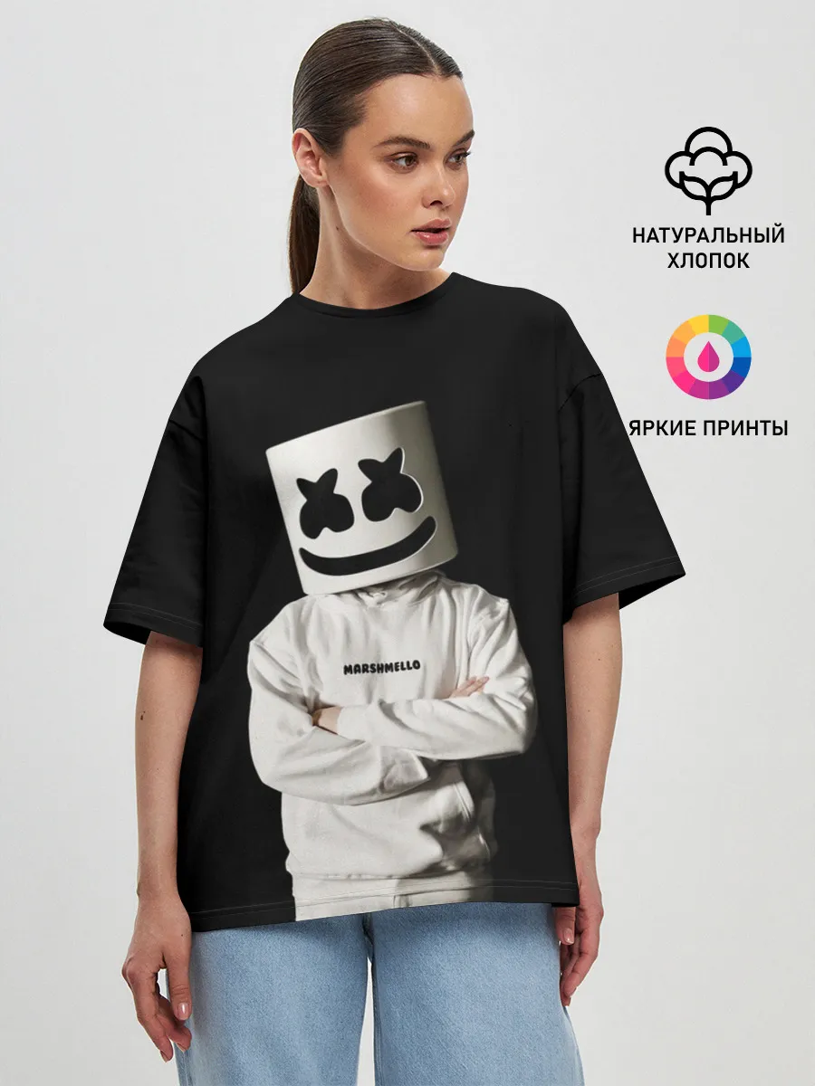 Женская футболка оверсайз / Marshmello