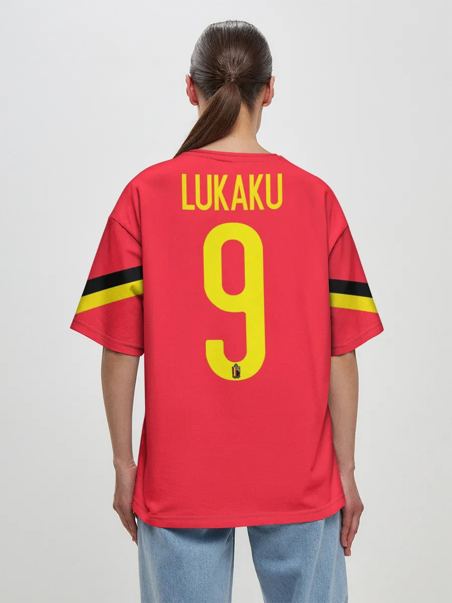 Женская футболка оверсайз / Lukaku home EURO 2020