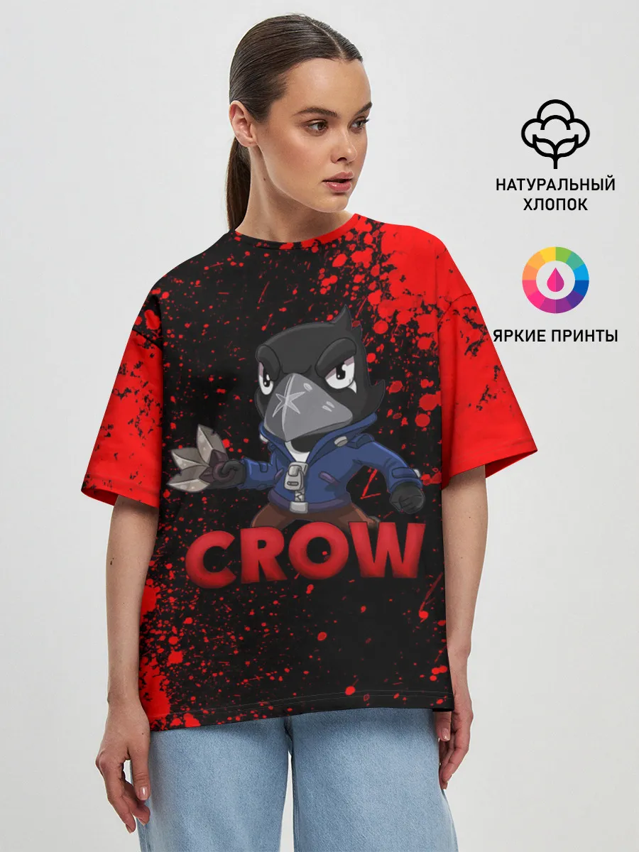 Женская футболка оверсайз / Brawl Stars CROW