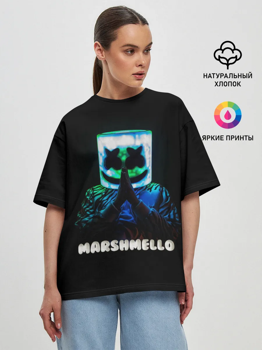 Женская футболка оверсайз / Marshmello