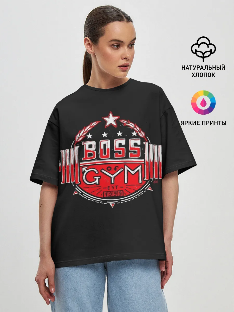 Женская футболка оверсайз / Boss of GYM (акварель)