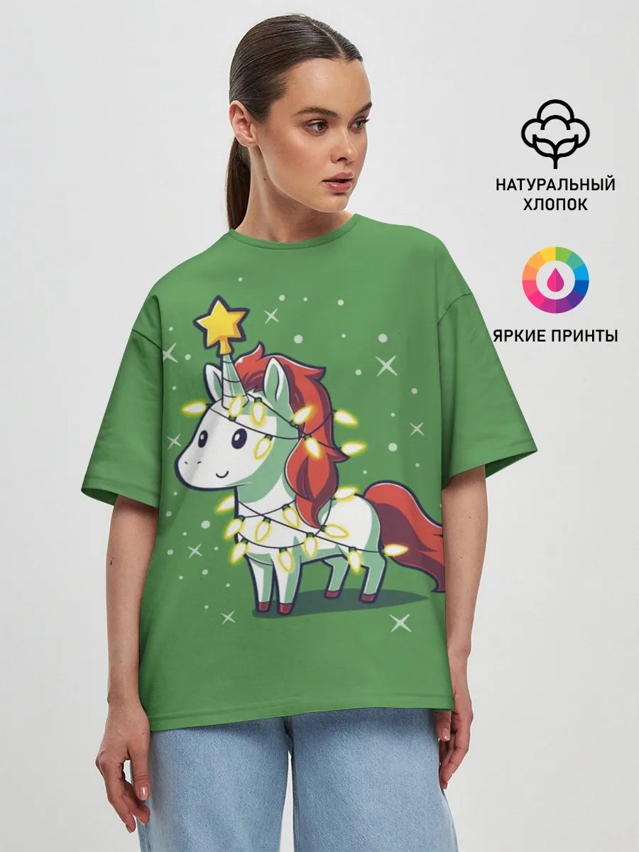 Женская футболка оверсайз / Magical Unicorn