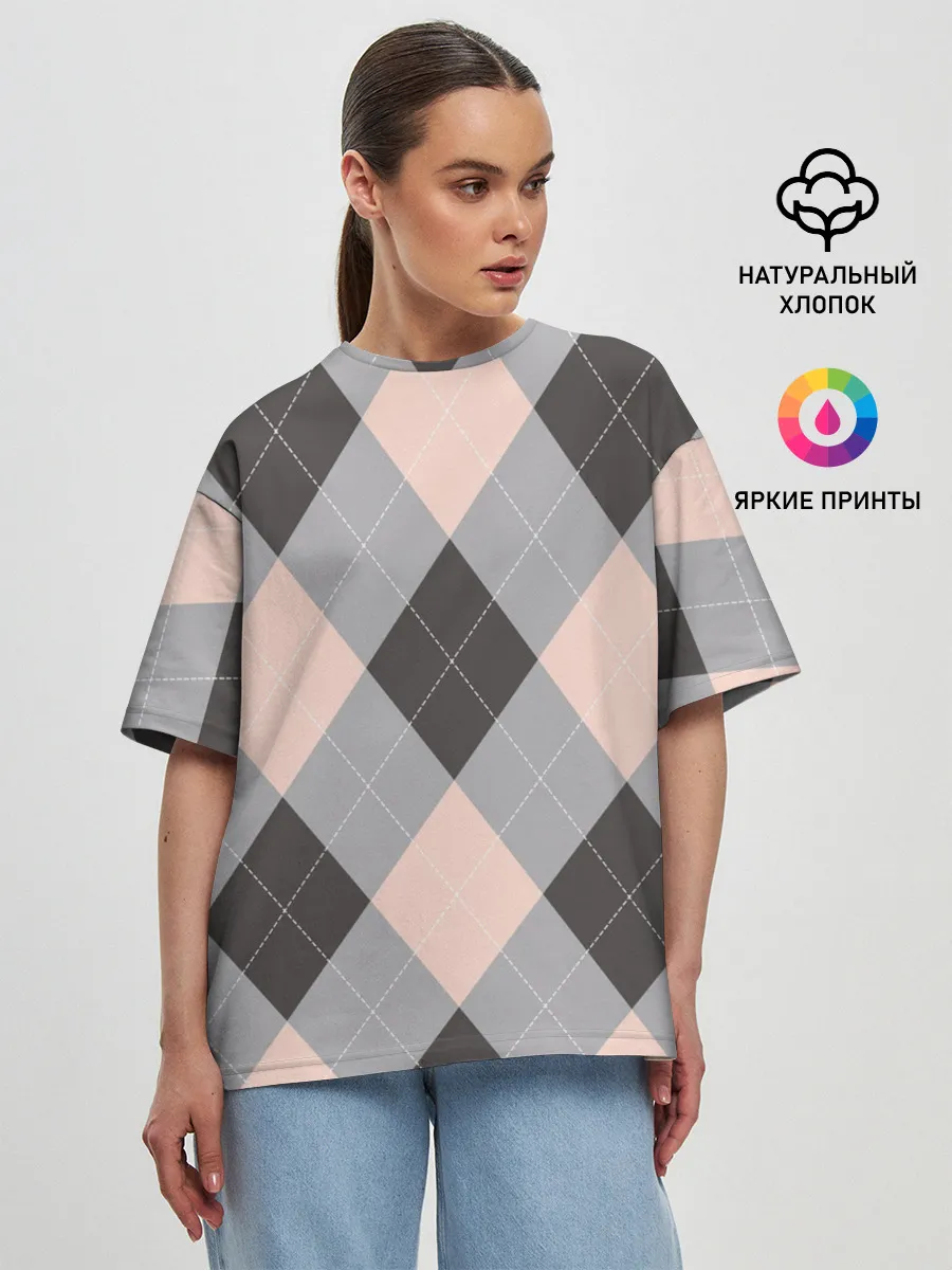 Женская футболка оверсайз / Шотландка | Tartan