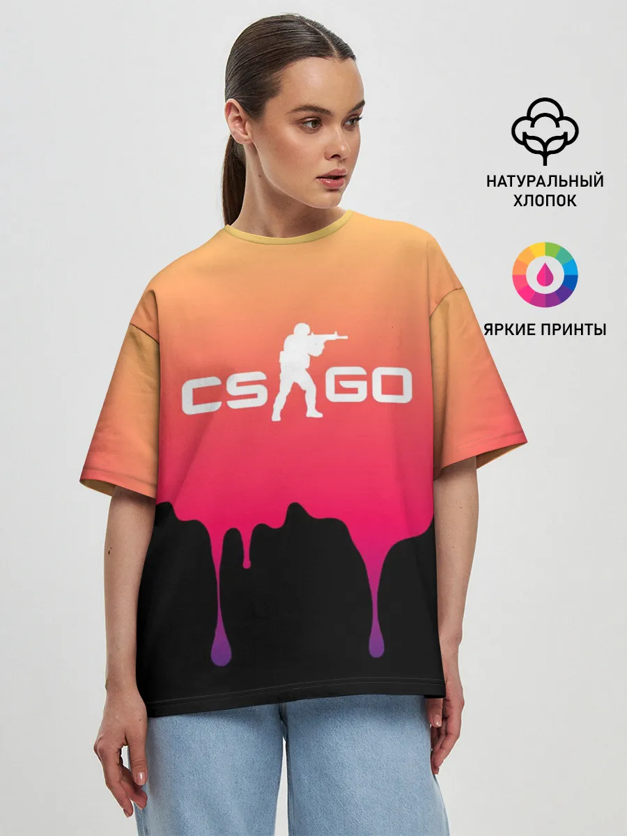 Женская футболка оверсайз / CS GO GRADIENT