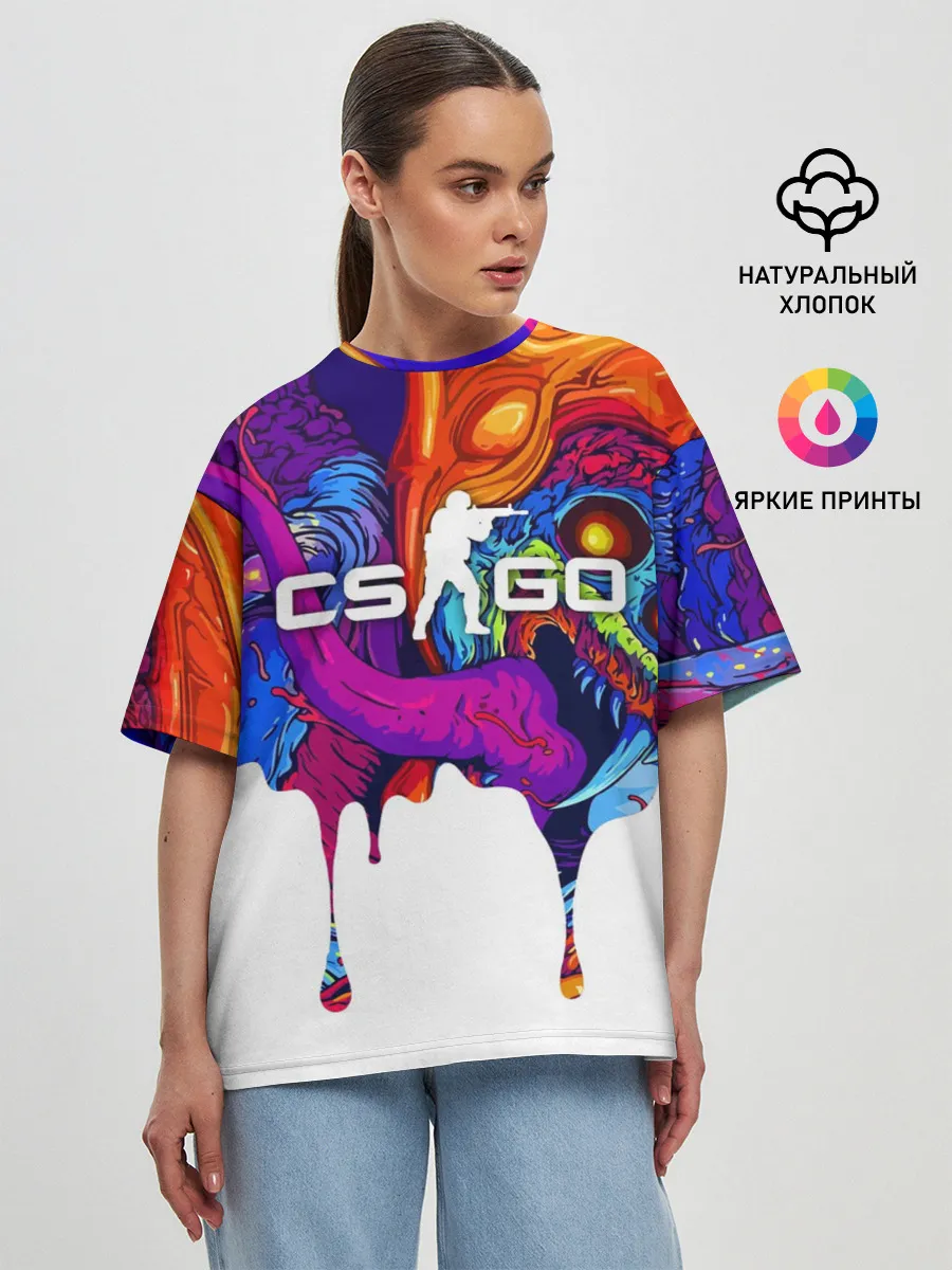 Женская футболка оверсайз / CS GO HYPER BEAST