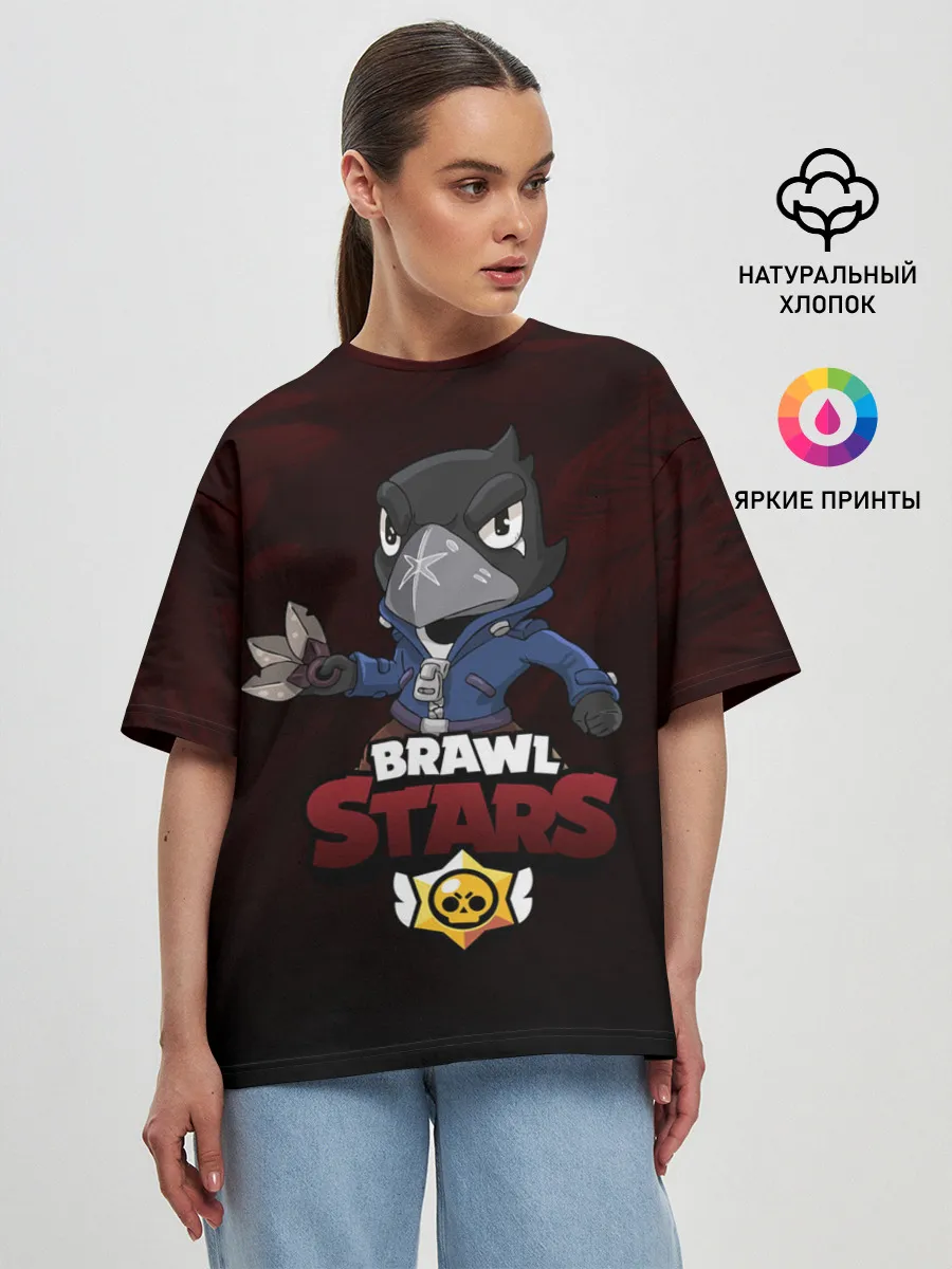 Женская футболка оверсайз / Crow Brawl Stars