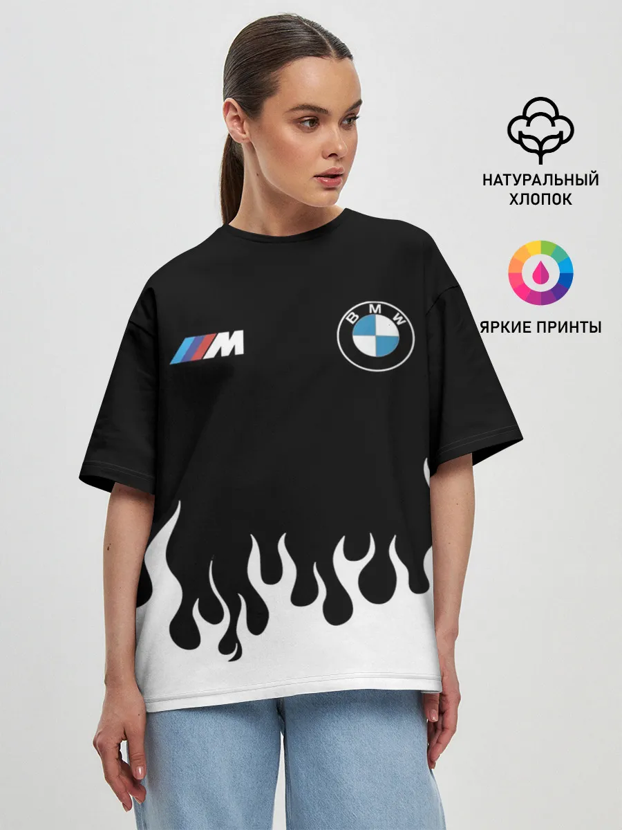 Женская футболка оверсайз / BMW / БМВ