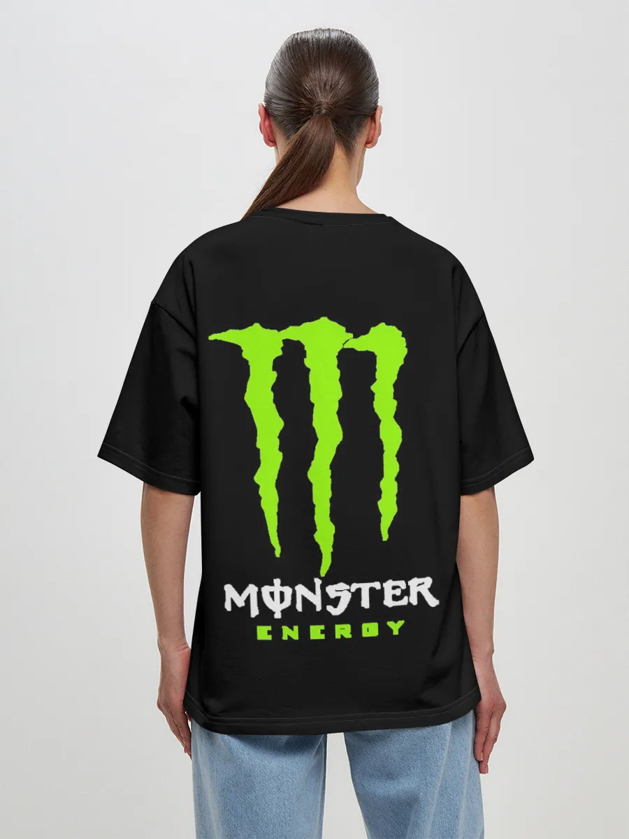 Женская футболка оверсайз / MONSTER ENERGY (+спина) (Z)