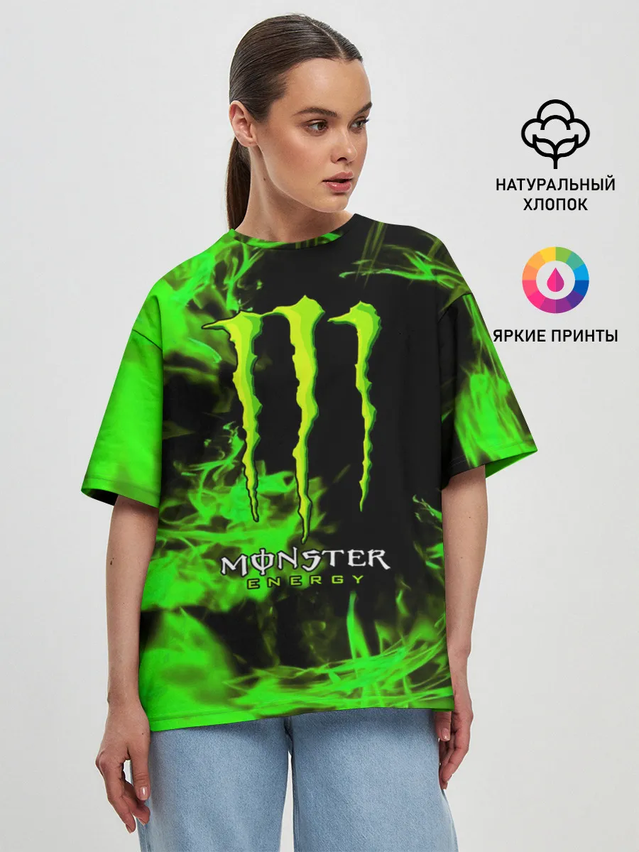 Женская футболка оверсайз / MONSTER ENERGY