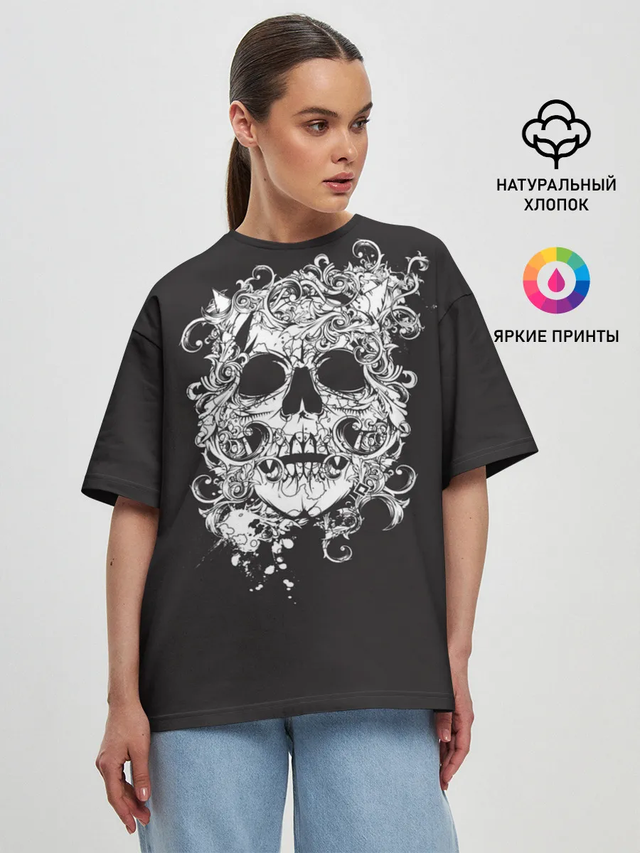 Женская футболка оверсайз / Skull 1