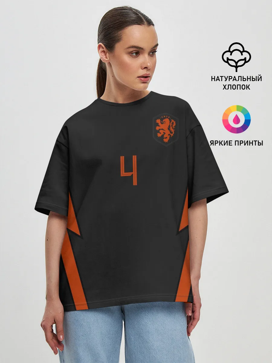 Женская футболка оверсайз / Van Dijk away EURO 2020