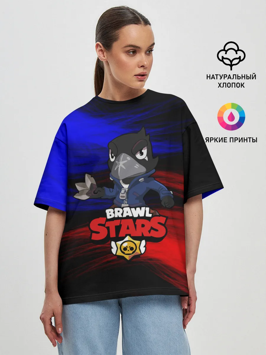 Женская футболка оверсайз / BRAWL STARS CROW