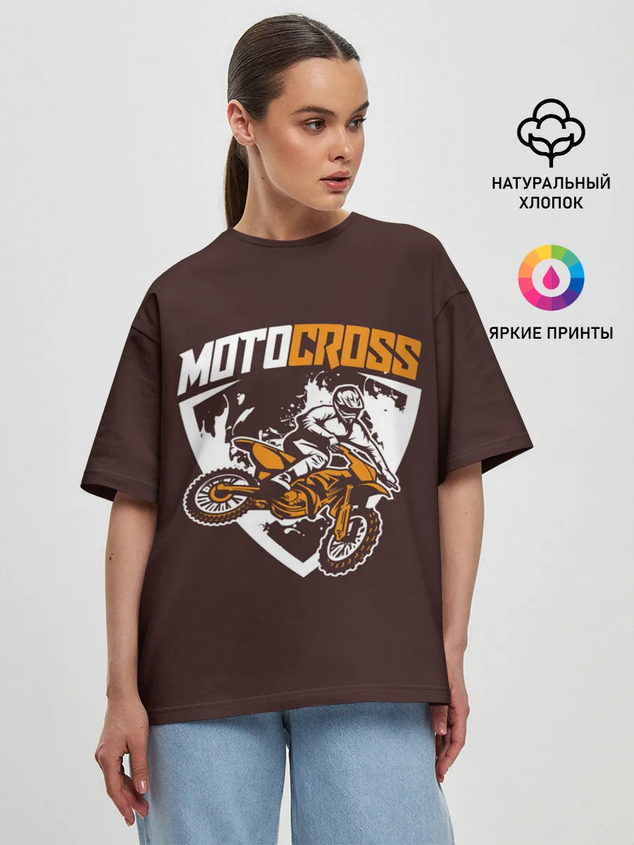 Женская футболка оверсайз / MOTOCROSS | МОТОКРОСС (Z)