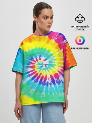 Женская футболка оверсайз / TIE-DYE СТЕНА