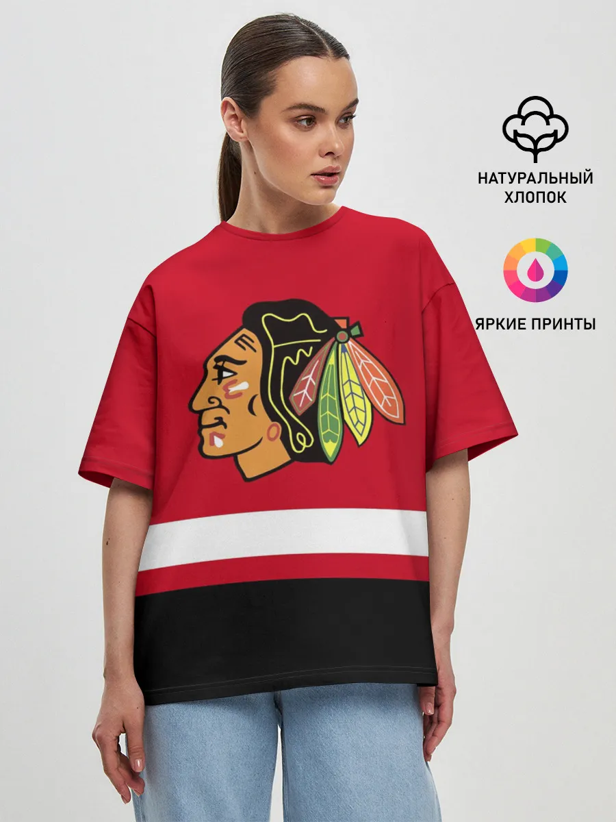 Женская футболка оверсайз / Chicago Blackhawks