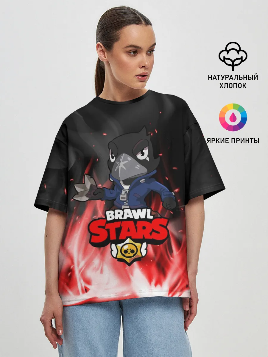 Женская футболка оверсайз / Brawl Stars CROW